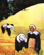 Emile Bernard The Harvest(Breton Landscape) Spain oil painting artist